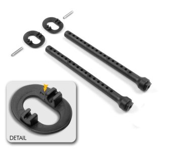 Karosseriebefestigungsset +1mm Höhenverstellung, v XRAY