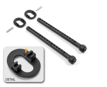 Karosseriebefestigungsset +2mm Höhenverstellung, v XRAY