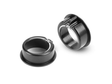 ALU ADJUSTMENT BALL-BEARING HUB +1MM - BLACK (2) XRAY