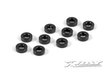 Unterlegscheibe 3mm x 6mm x 2,0mm, Alu Schwarz (10) XRAY