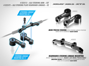 ALU STEERING PLATE REARWARD LINKAGE MOUNTING - 7075 T6 - V2