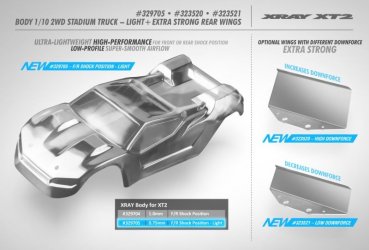 Preview: XT2 Lexan Heck Flügel - High XRAY