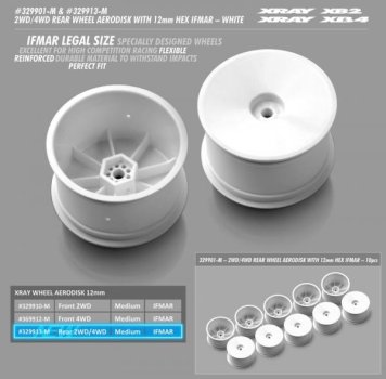 REAR WHEEL AERODISK WITH 12MM HEX IFMAR - WHITE (2)
