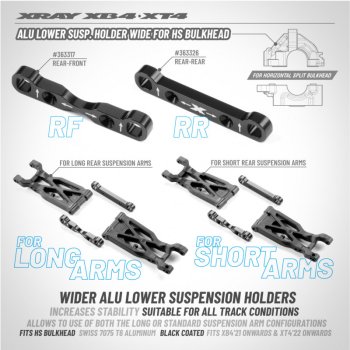 ALU LOWER SUSP. HOLDER WIDE FOR HORIZONTAL SPLIT BULKHEAD (HS) - REAR-REAR