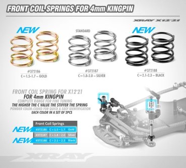 Preview: Federn vorne für 4mm Pin C=1.5-1.7 - Gold (2) XRAY