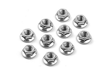 NUT M4 WITH SERRATED FLANGE (10)