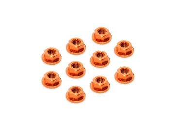 Fächerscheibenmutter M4 - Orange (10) XRAY