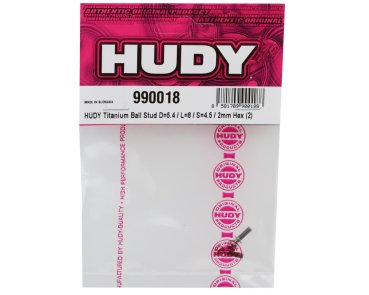 TITANIUM BALL STUD D=5.4 / L=8 / S=4.5 / 2MM HEX (2) HUDY