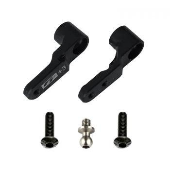 Team Associated RC10B6 FT Steering Bellcrank, +3mm, black aluminum