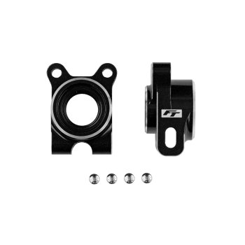 Team Associated RC10B7 FT Aluminum Rear Hubs, -4 Offset, Black