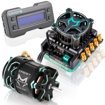 Racing ESC CREST X + Prog.Box + Crest Modified 4.0T CAYOTE 1/10 TC & Offroad Super-Combo-Set