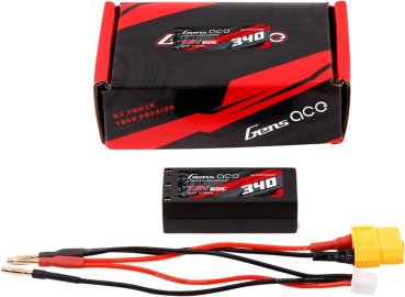 Preview: Gens ace 340mAh 2S HV 60C lipo battery with XT60 Plug