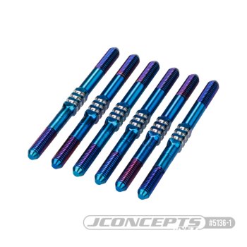 JConcepts RC10B7 3.5 x 48mm Fin Titanium turnbuckle, 6pc. - Burnt Blue / black
