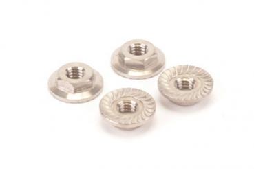 Titanium Low Profile M4 Serrated Nut (pk4)