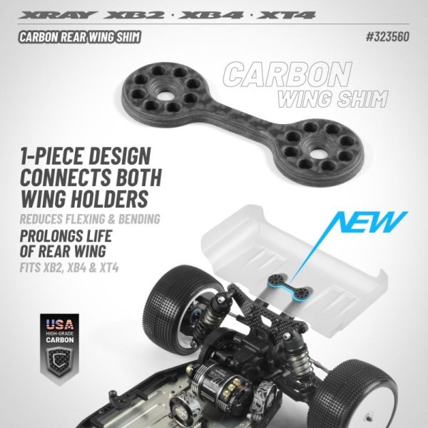 CARBON REAR WING SHIM XRAY