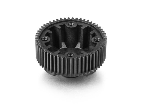 COMPOSITE GEAR DIFFERENTIAL CASE WITH PULLEY 53T LCG NARROW XRAY GRAPHITE