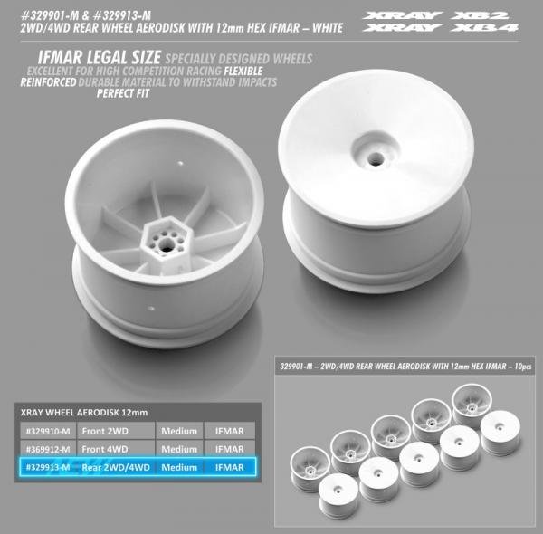 REAR WHEEL AERODISK WITH 12MM HEX IFMAR - WHITE (2)