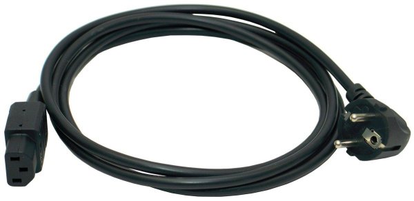 Zuleitung - Anschlussleitung mit gewinkeltem Schukostecker 2 m schwarz