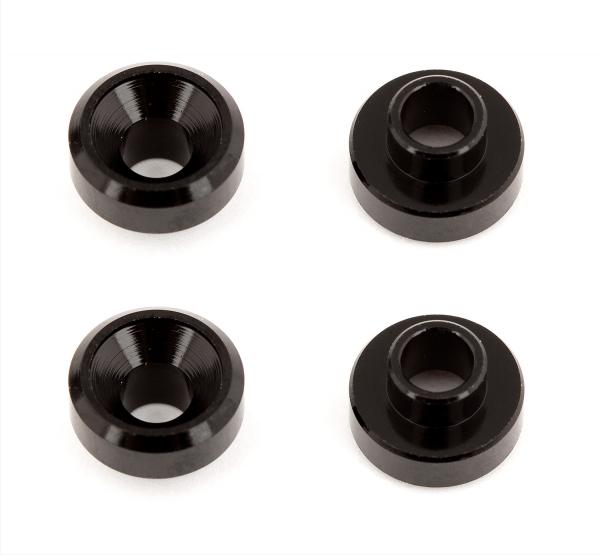 Team Associated Servo Washers, black aluminum