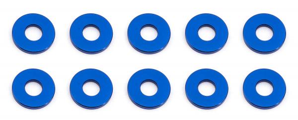 Team Associated Bulkhead Washers, 7.8x3x1.0 mm, blue aluminum