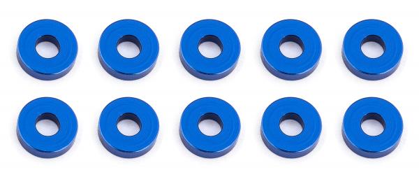 Team Associated Bulkhead Washers, 7.8x3x2.0 mm, blue aluminum