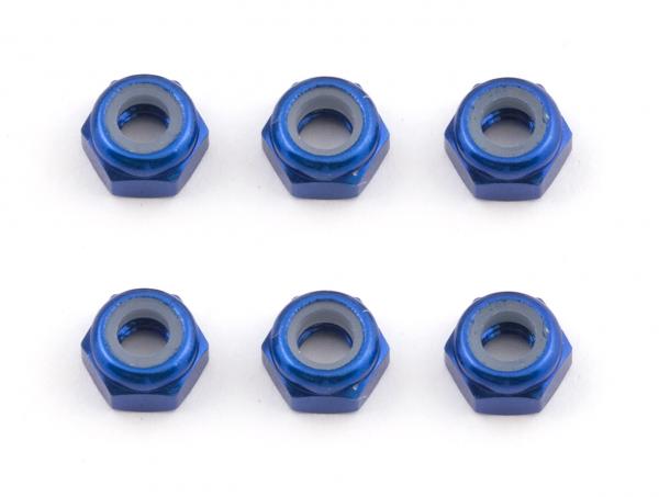 Team Associated FT M3 Locknut, blue aluminum