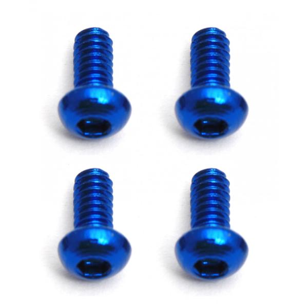 Team Associated FT Screws, Blue Aluminum 2x4 mm BHCS