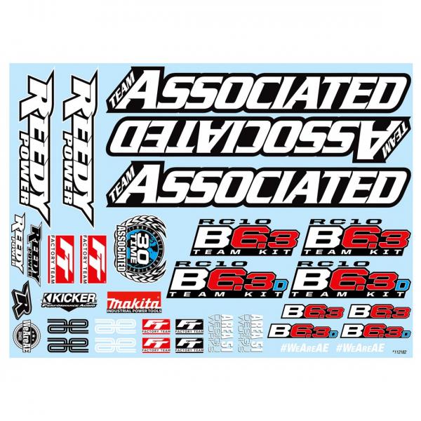 Team Associated RC10B6.3 Decal Sheet