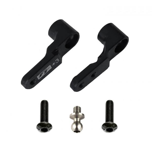 Team Associated RC10B6 FT Steering Bellcrank, +3mm, black aluminum