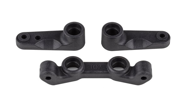 Team Associated RC10B7 FT Steering Bellcrank and Rack Set, carbon