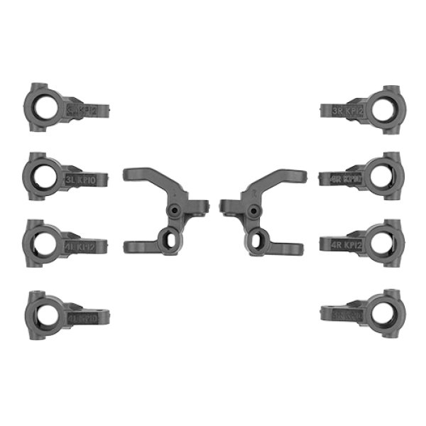 Team Associated RC10B7.1 FT Caster And Steering Block Set, Carbon