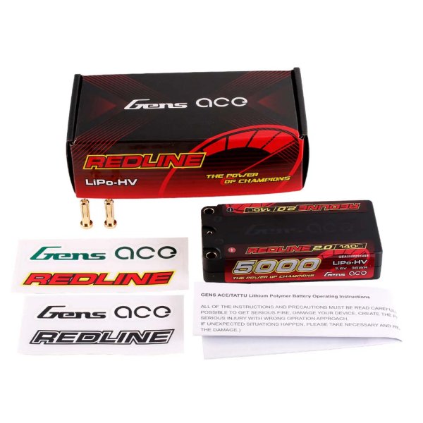 GensAce Redline 2.0 Shorty 2S HV 7.6V-140C-5000 97x47x20mm 179g