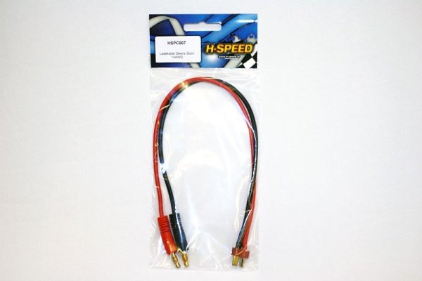 Ladekabel Deans auf Bananenstecker 4mm H-SPEED 30cm, 14AWG