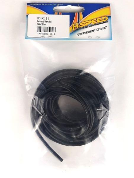 Flexibles Silikonkabel 14AWG 5m schwarz 2,5mm²
