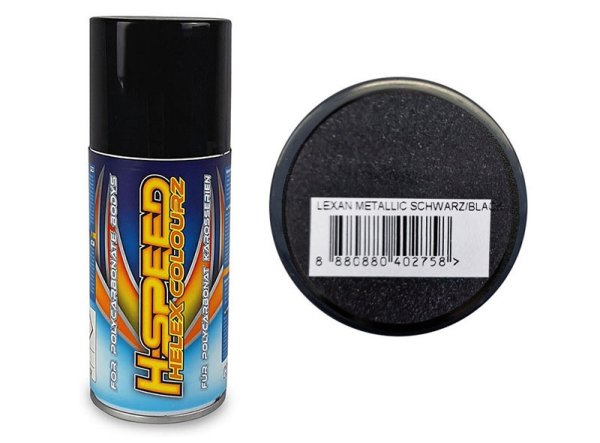 Lexan Spray metallic schwarz / black 150ml H-SPEED nP126