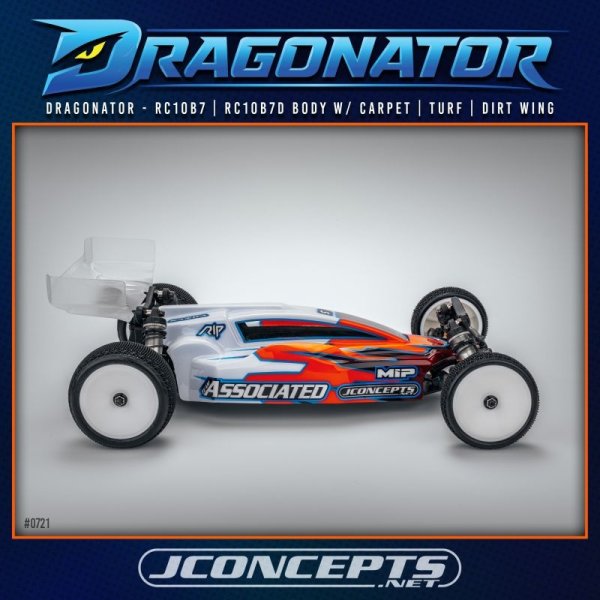 Dragonator Karo mit Heckflügeln JConcepts Associated RC10B7.1 / RC10B7.1D
