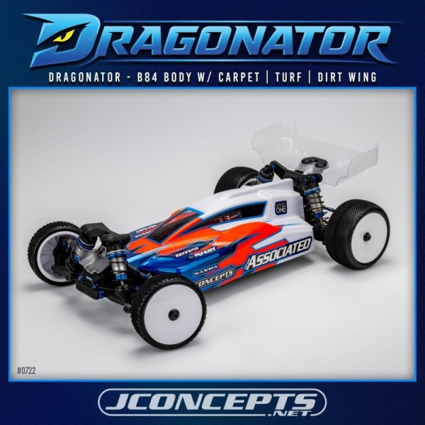 Dragonator Karo mit Carpet/Turf/Dirt-Heckflügel JConcepts Associated B84