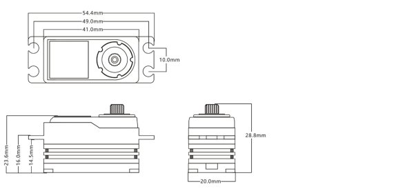 PowerHD GTS-2 6cm Kabel TW HV 4-pole Brushless Digital Servo 23.0KG/0.065sec