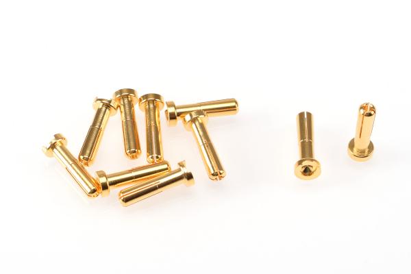 RUDDOG 4mm Gold Plug Male 18mm (10pcs)