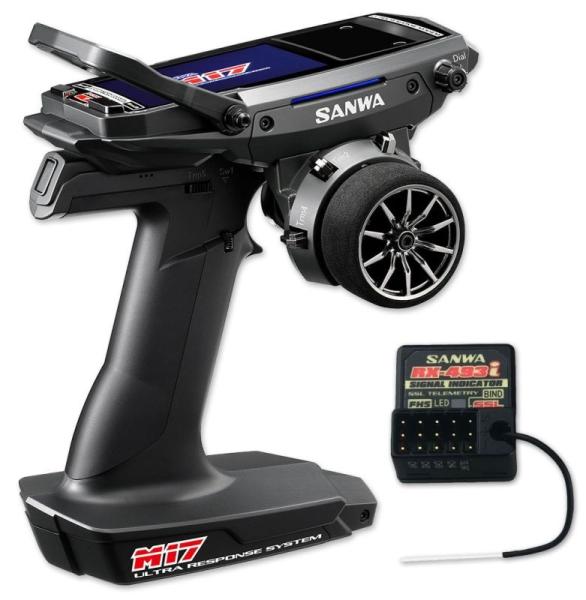 M17 - RX-493i / ohne Servos/ TX/RX Farb-Touch-Display SANWA SURFACE CH4 2.4GHz FH5 Ultra Response Mode, Europameister 2022