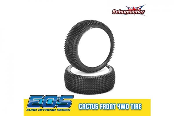 1:10 Schumacher Cactus - Front - 4WD Komplettrad verklebt - Gelb, 12mmHex - EOS / Mibos 2017/18-
