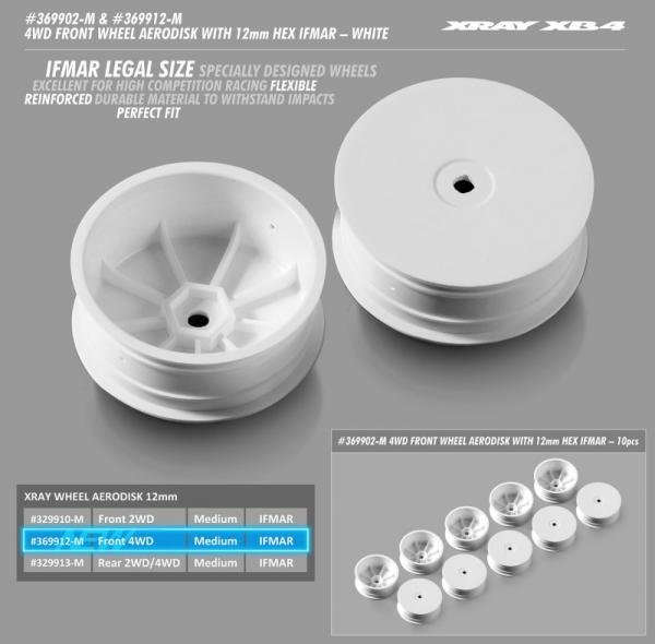 4WD FRONT WHEEL AERODISK WITH 12MM HEX IFMAR - WHITE (10)